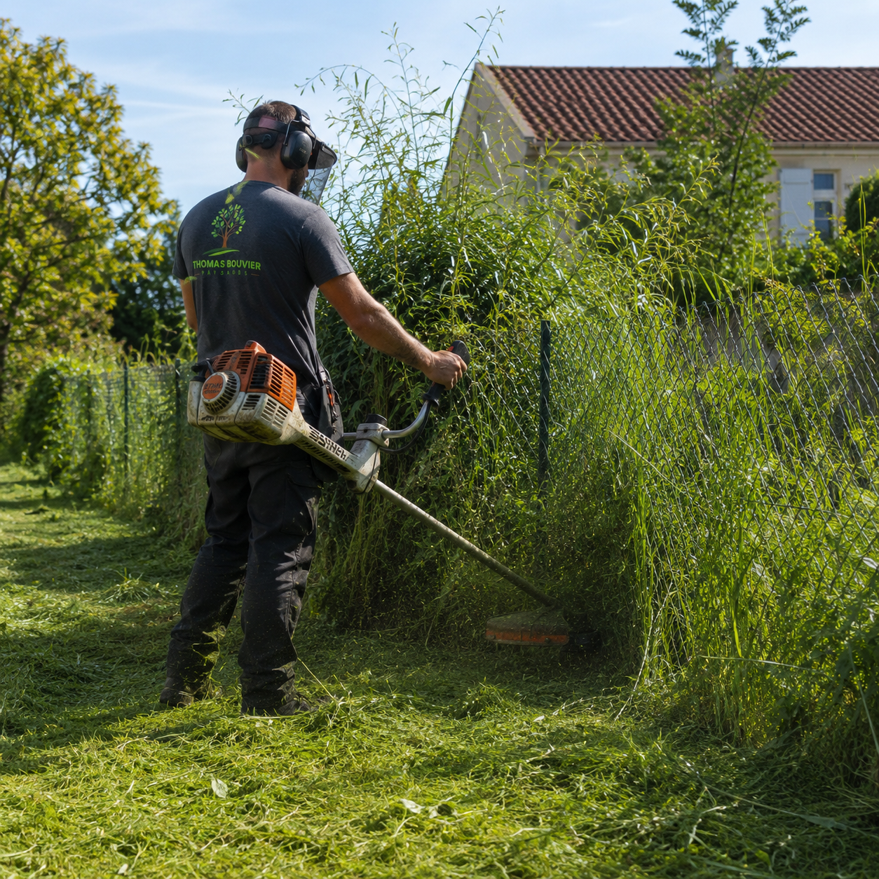 Débroussaillage d’un terrain par Thomas Bouvier Paysages